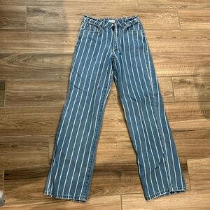 Forever 21 Striped Denim Jeans